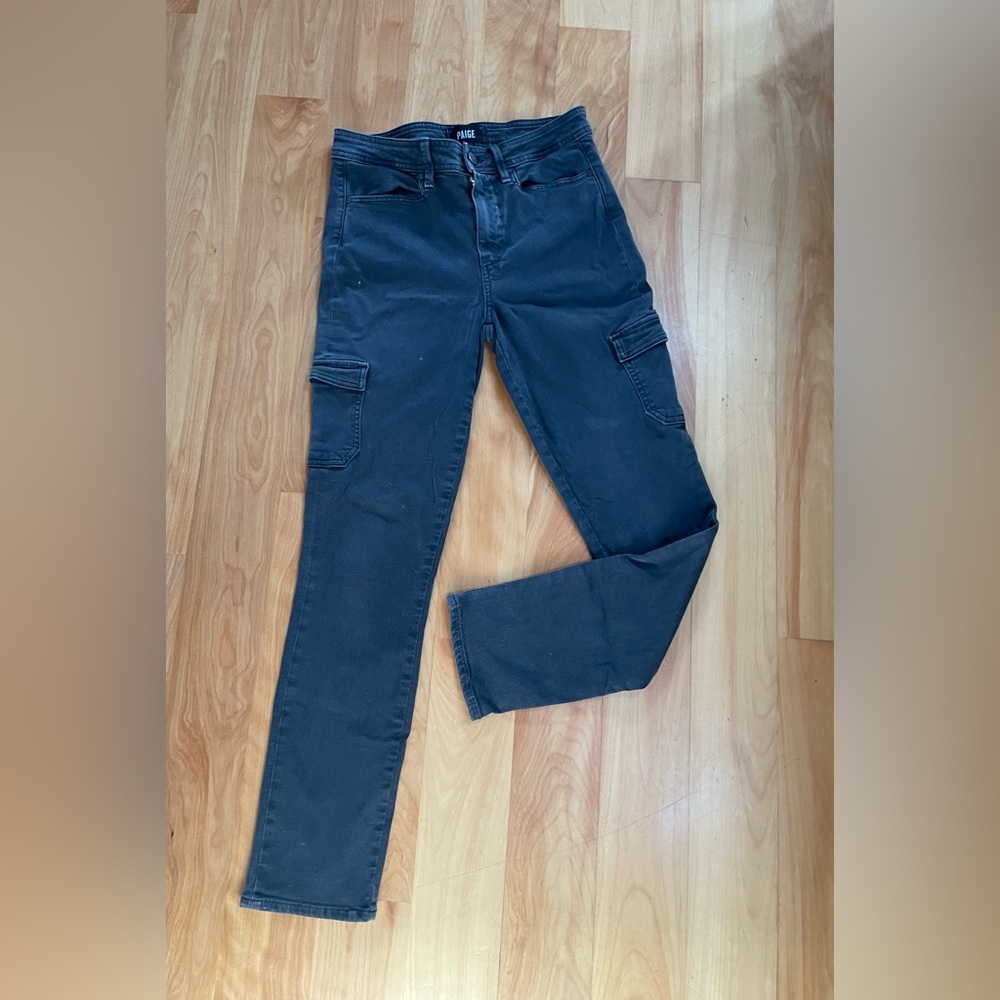 PAIGE Women’s Hoxton Skinny Black Cargo Jeans